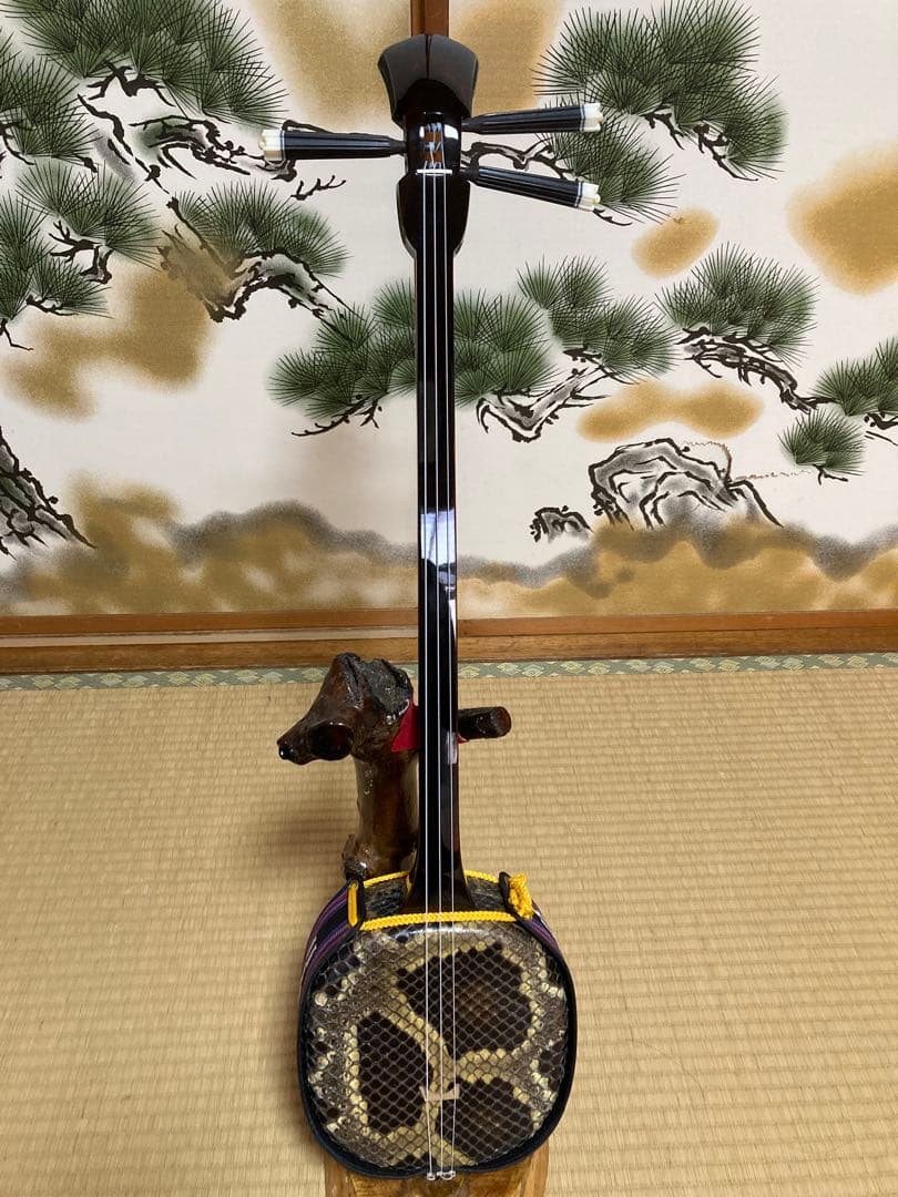 沖縄三線　八重山クルチ　本蛇皮一枚張り！