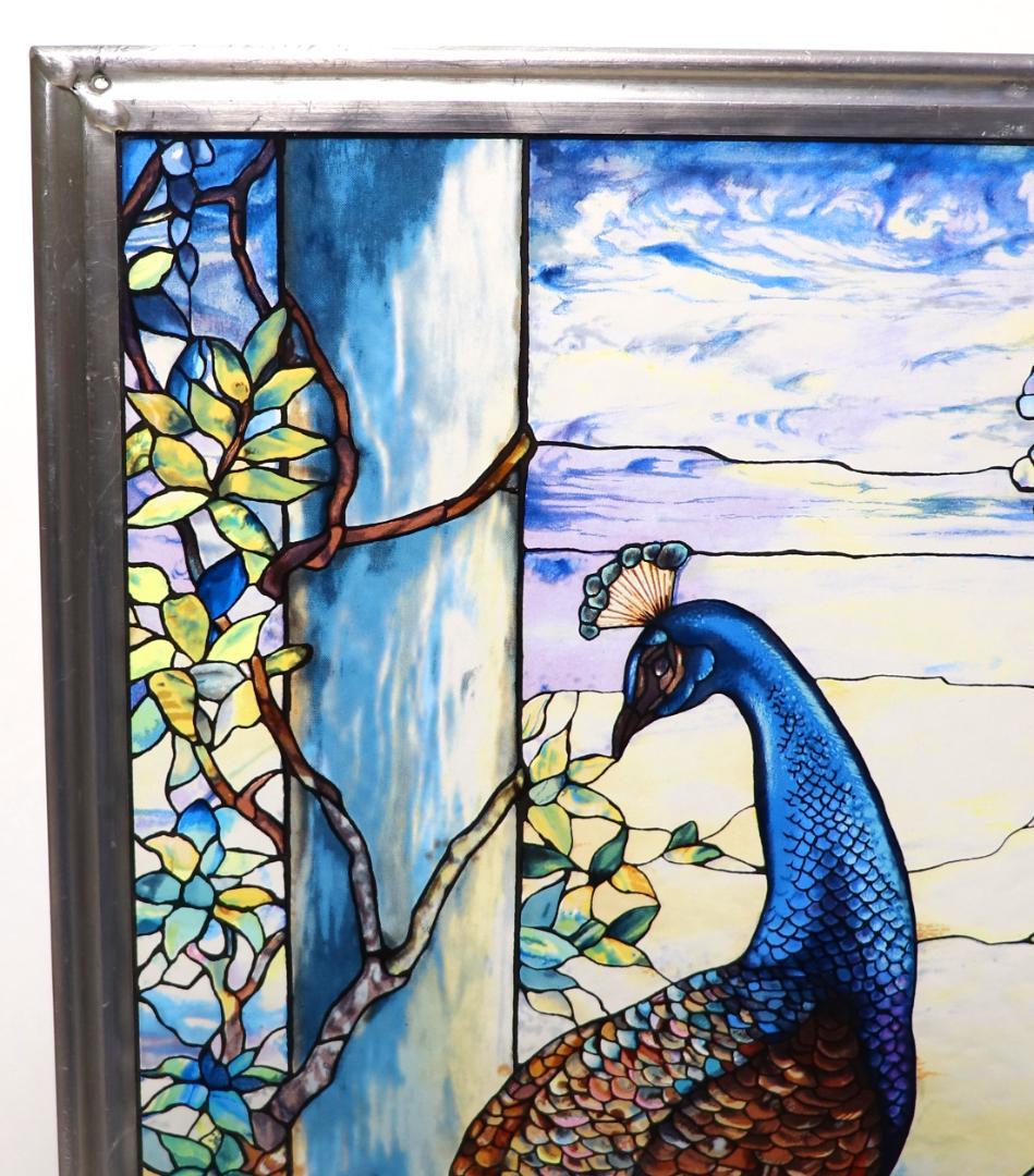 ルイス・C・ティファニー 大型ヴィンテージ ステンドグラス 美術館 ピーコック