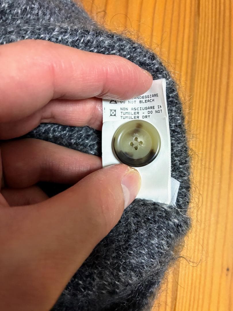 BAFY モヘヤウールミドルゲージアーガイル柄ニットカーディガン 48