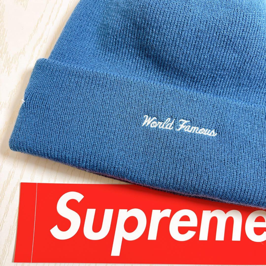 Supreme NEW ERA ニット帽　ビーニー　BOXロゴ　ブルー　水色