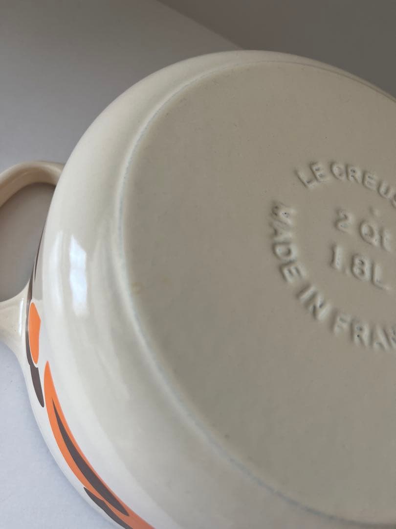 廃盤　ルクルーゼ　ココットロンド　ピーコック　オレンジ　18cm