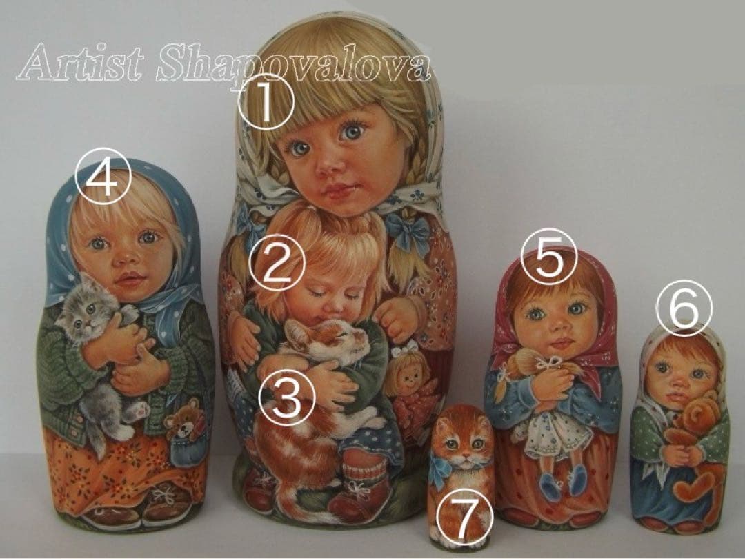 ウクライナ雑貨☆One Of A Kindマトリョーシカ(5P)H13cmエレナ 雑貨
