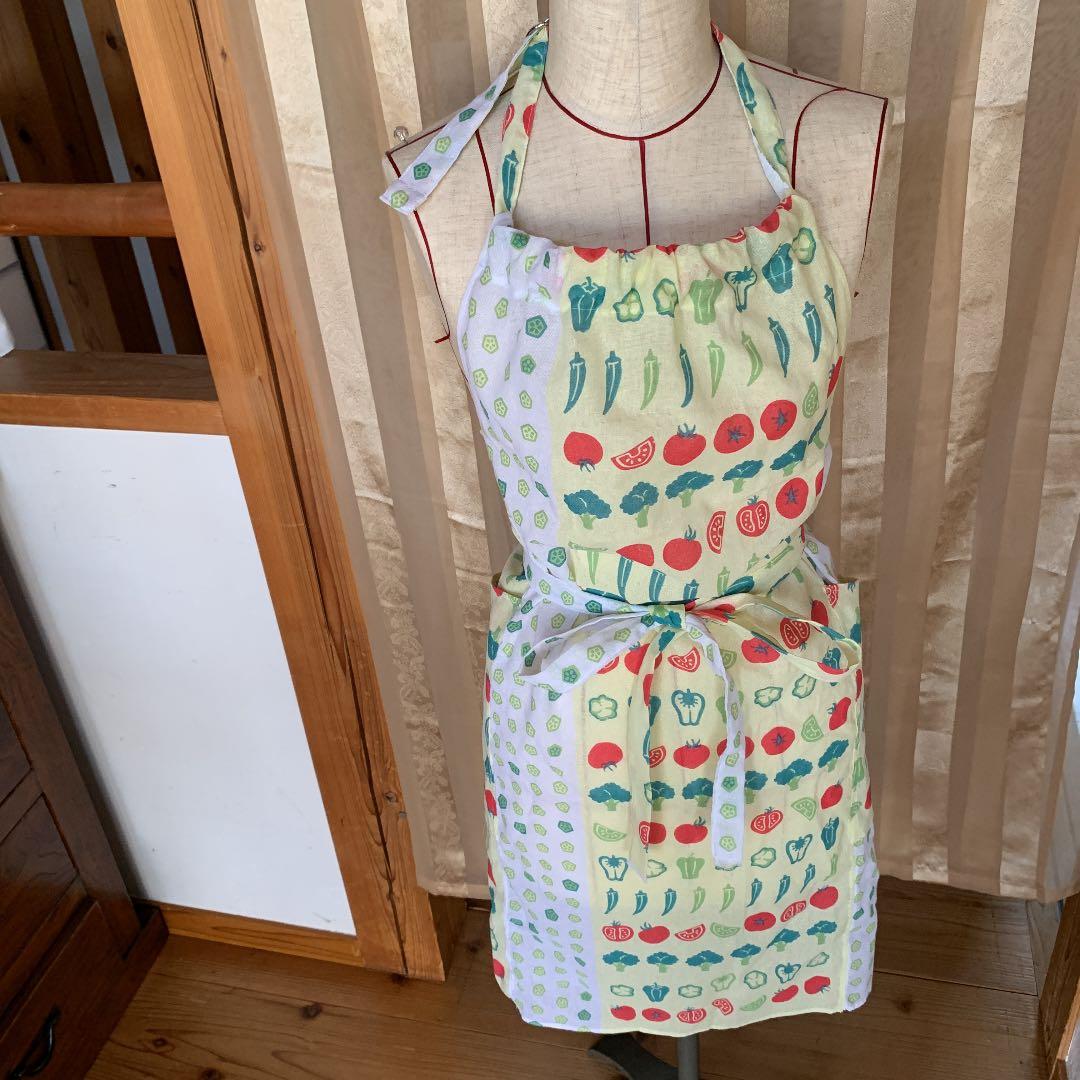エプロン　ハンドメイド　夏野菜