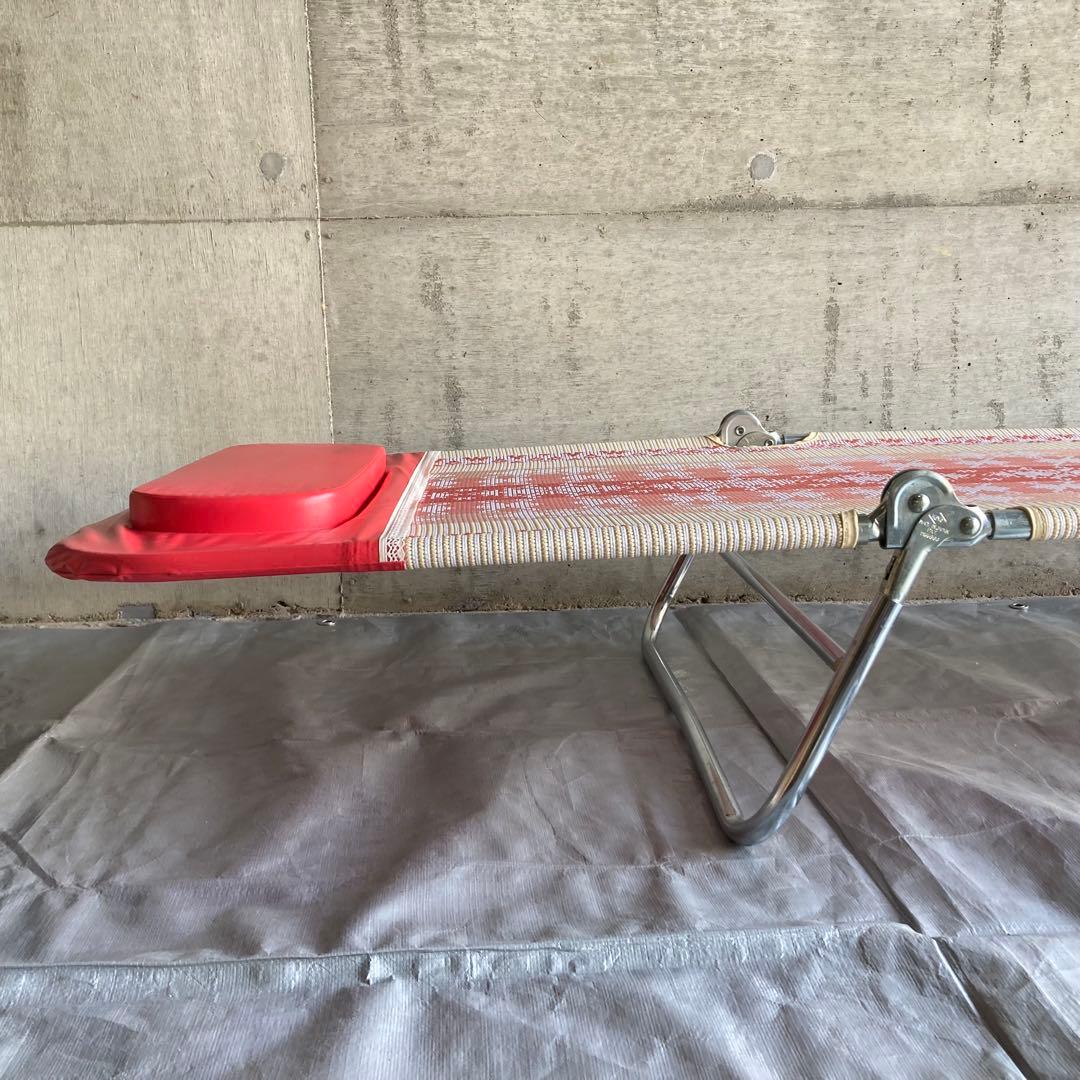 アルプス サマーベッド ボンボン リクライニング 折り畳み 赤 昭和