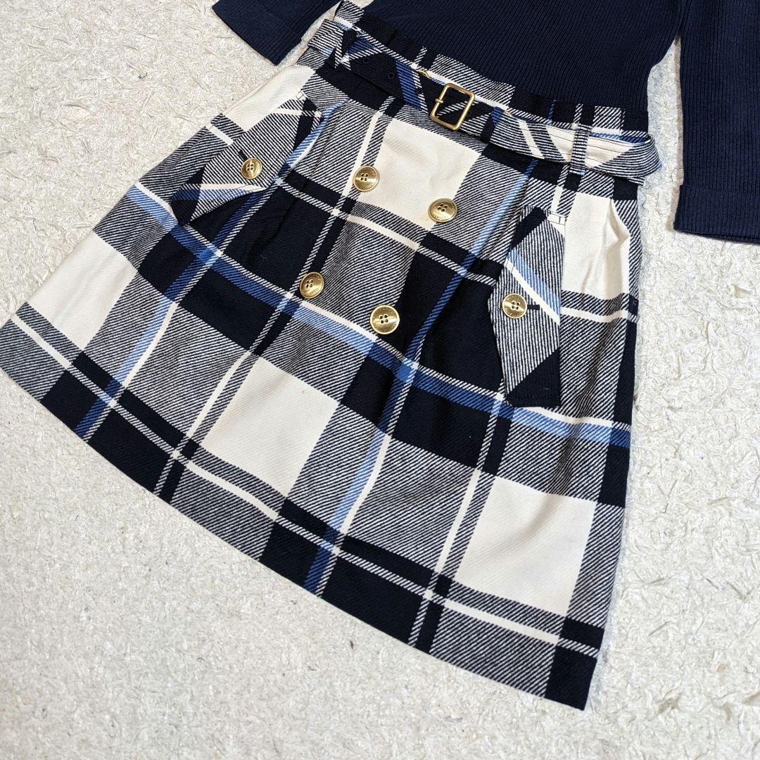 バーバリー ブルーレーベルレーベル ニット ワンピース チェック 金