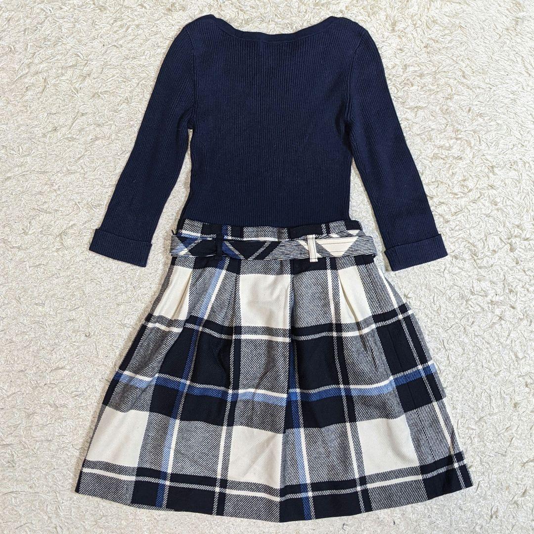 バーバリー ブルーレーベルレーベル ニット ワンピース チェック 金