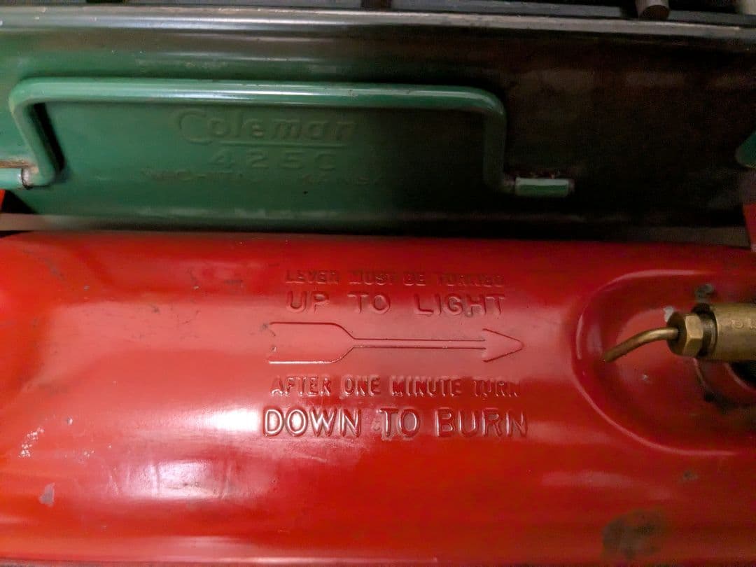 コールマン　ツーバーナー　425C　1960年代　ヴィンテージ　赤脚