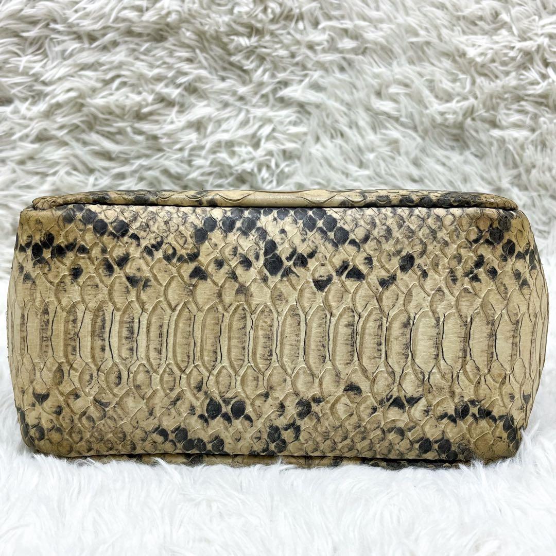 超希少 ティファニー ハンドバッグ リアルパイソンレザー ロゴ金具