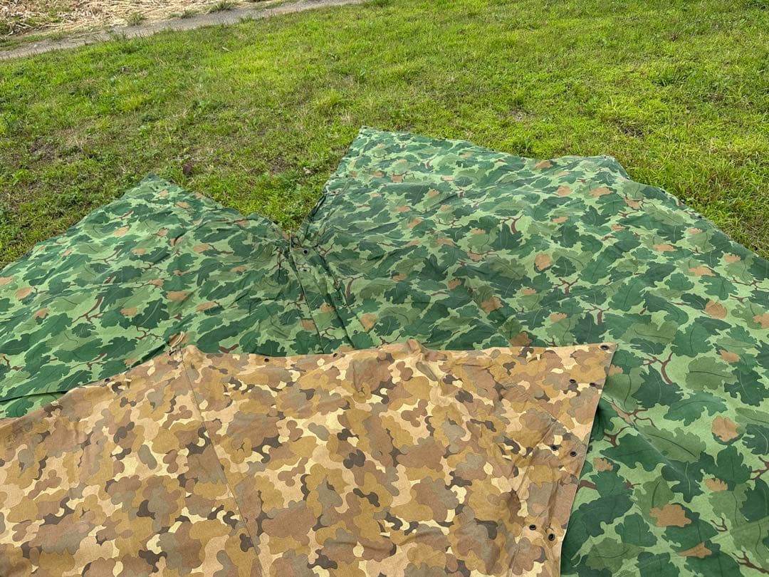 軍幕 リバーシブル USMC アメリカ軍 ミッチェルパターン パップテント 2枚