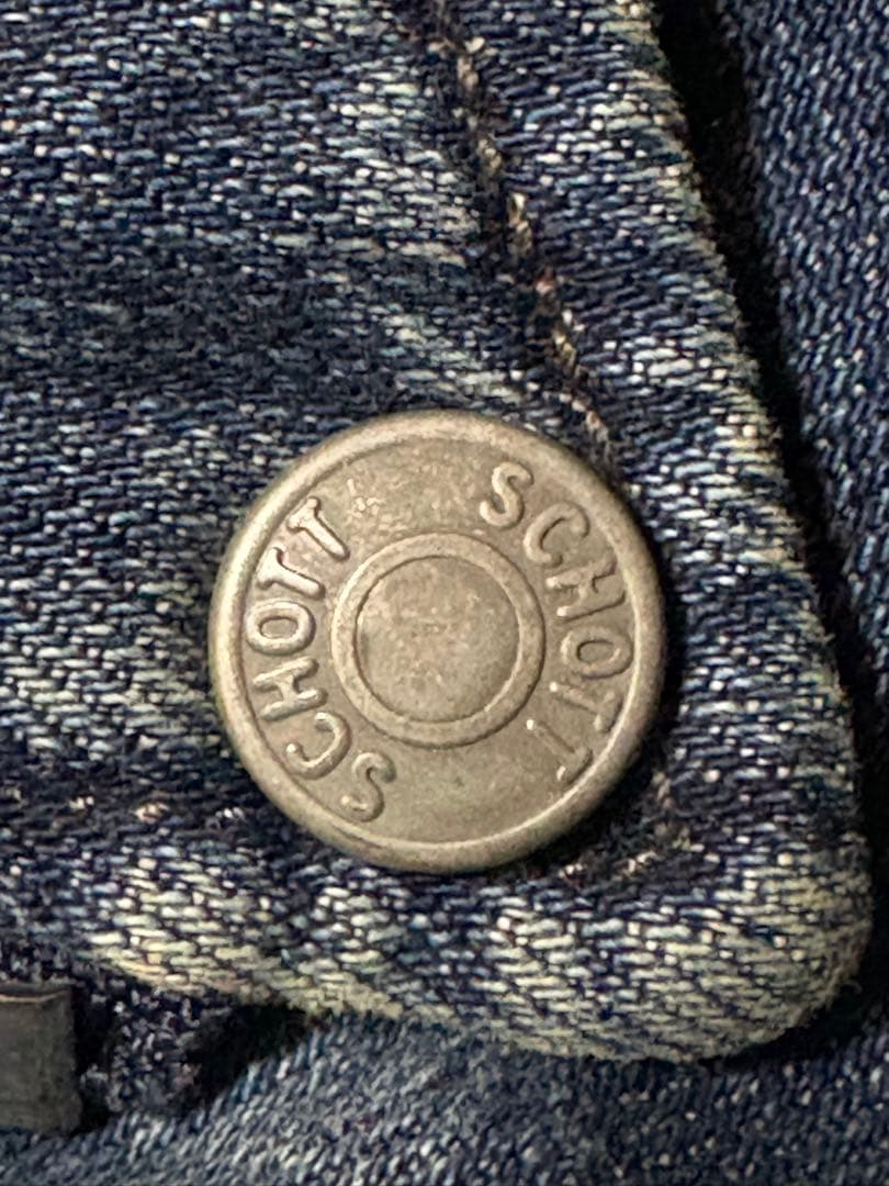【希少】Schott デニムライダースジャケット　Sサイズ ボア