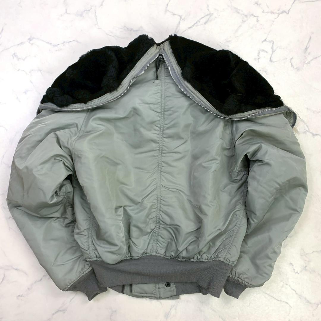 希少カラー★ 90s USA製 ALPHA N-2B シルバー L　E003