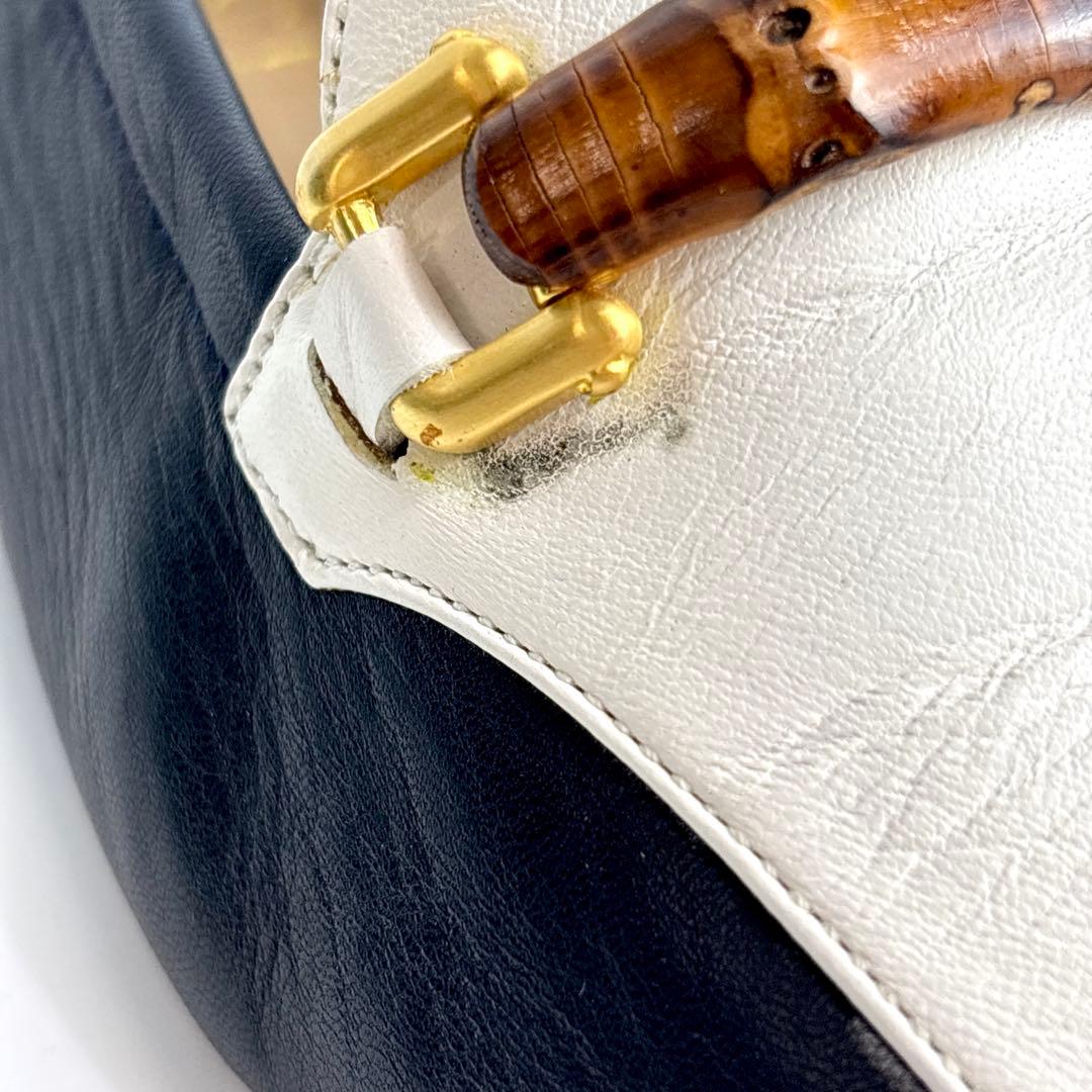 美品 GUCCI グッチ バンブー フラットシューズ ラムレザー 24.5㎝