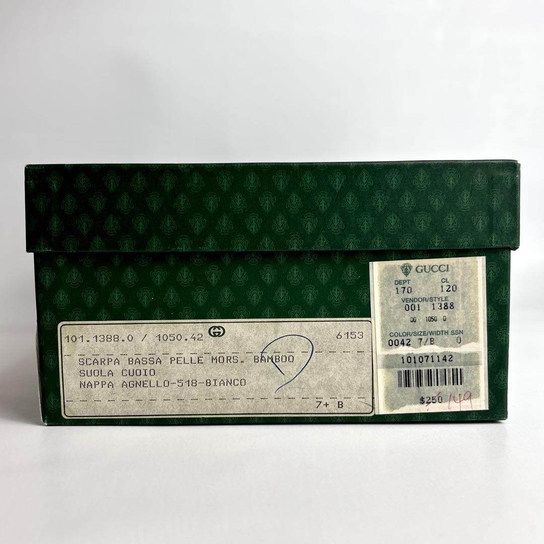 美品 GUCCI グッチ バンブー フラットシューズ ラムレザー 24.5㎝