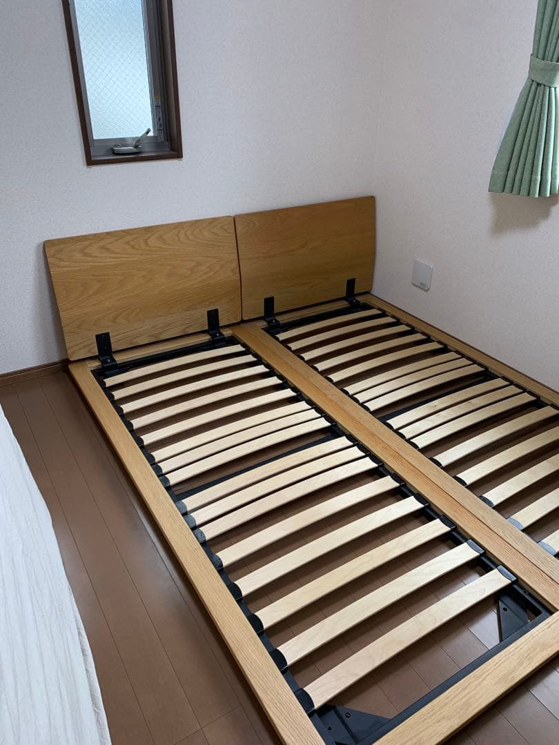 ポ*ニ様 無印良品 ベッドフレーム用ヘッドボード・スモール・オーク材2018年製