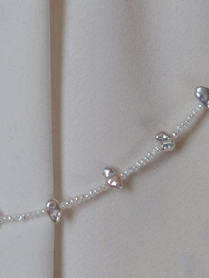 白蝶真珠ケシパール、あこや砂芥子パールの、オメガ風ネックレス