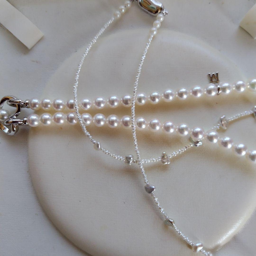 白蝶真珠ケシパール、あこや砂芥子パールの、オメガ風ネックレス