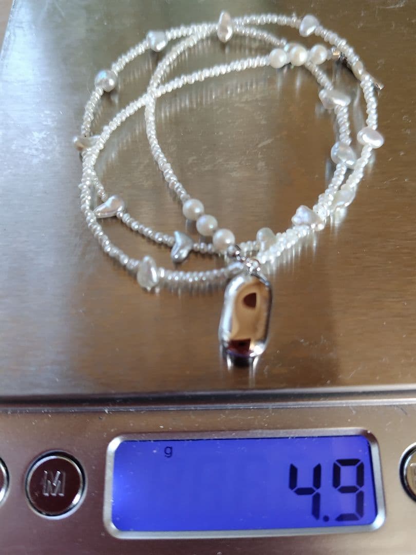 白蝶真珠ケシパール、あこや砂芥子パールの、オメガ風ネックレス