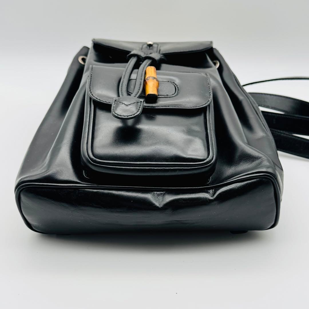 GUCCI グッチ バンブー レザー リュック ブラック オールドグッチ