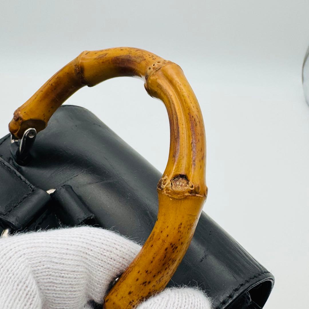 GUCCI グッチ バンブー レザー リュック ブラック オールドグッチ