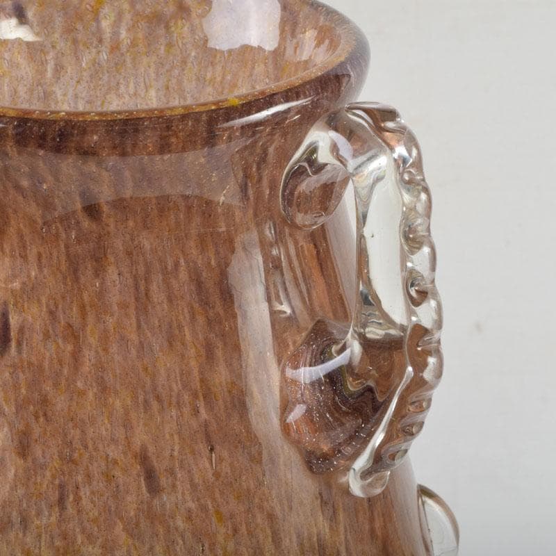 chika613 　岩田藤七作　黄地　耳付花瓶　花生　共箱　N　9177A