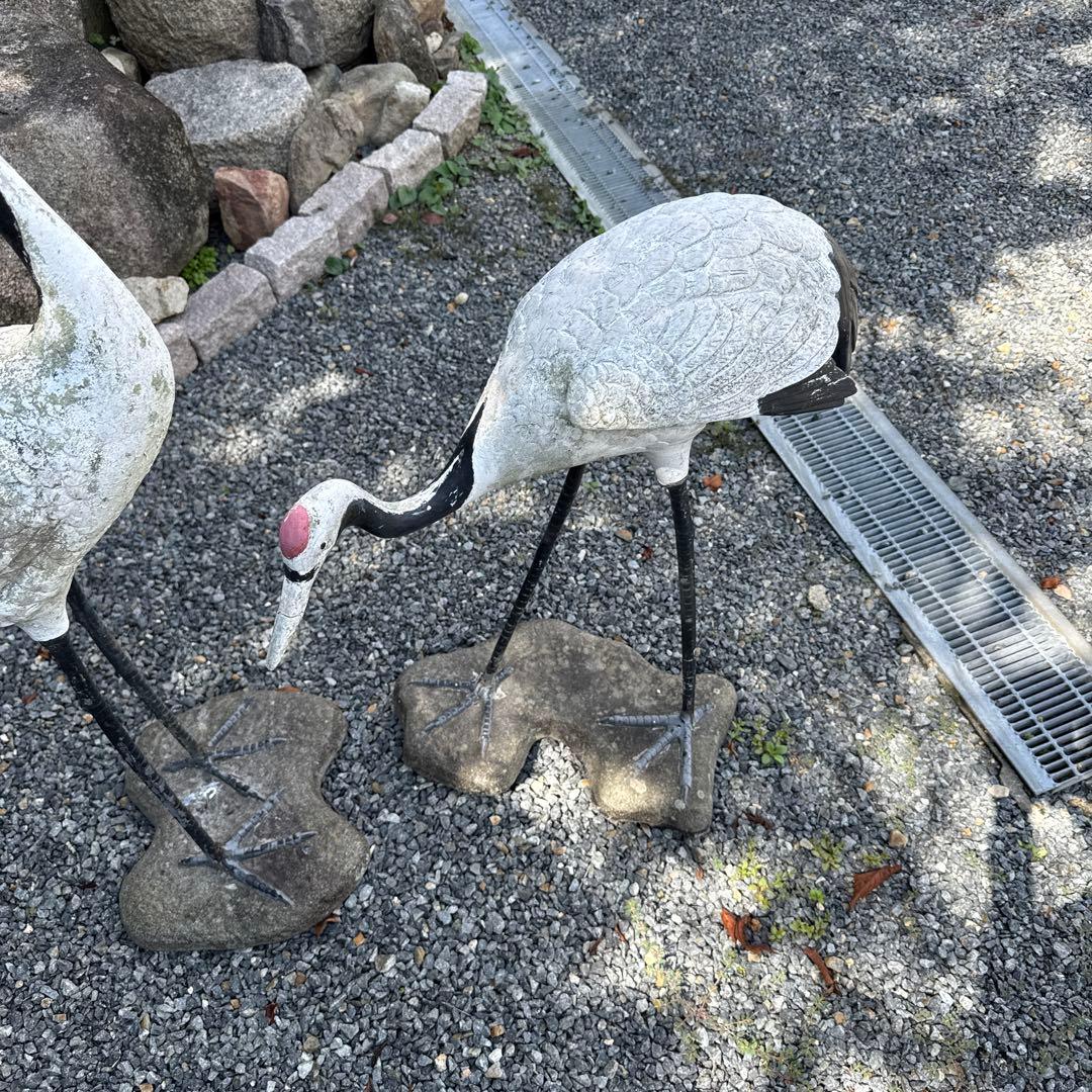 鶴のオブジェ②　ガーデン　置物　開運‼️