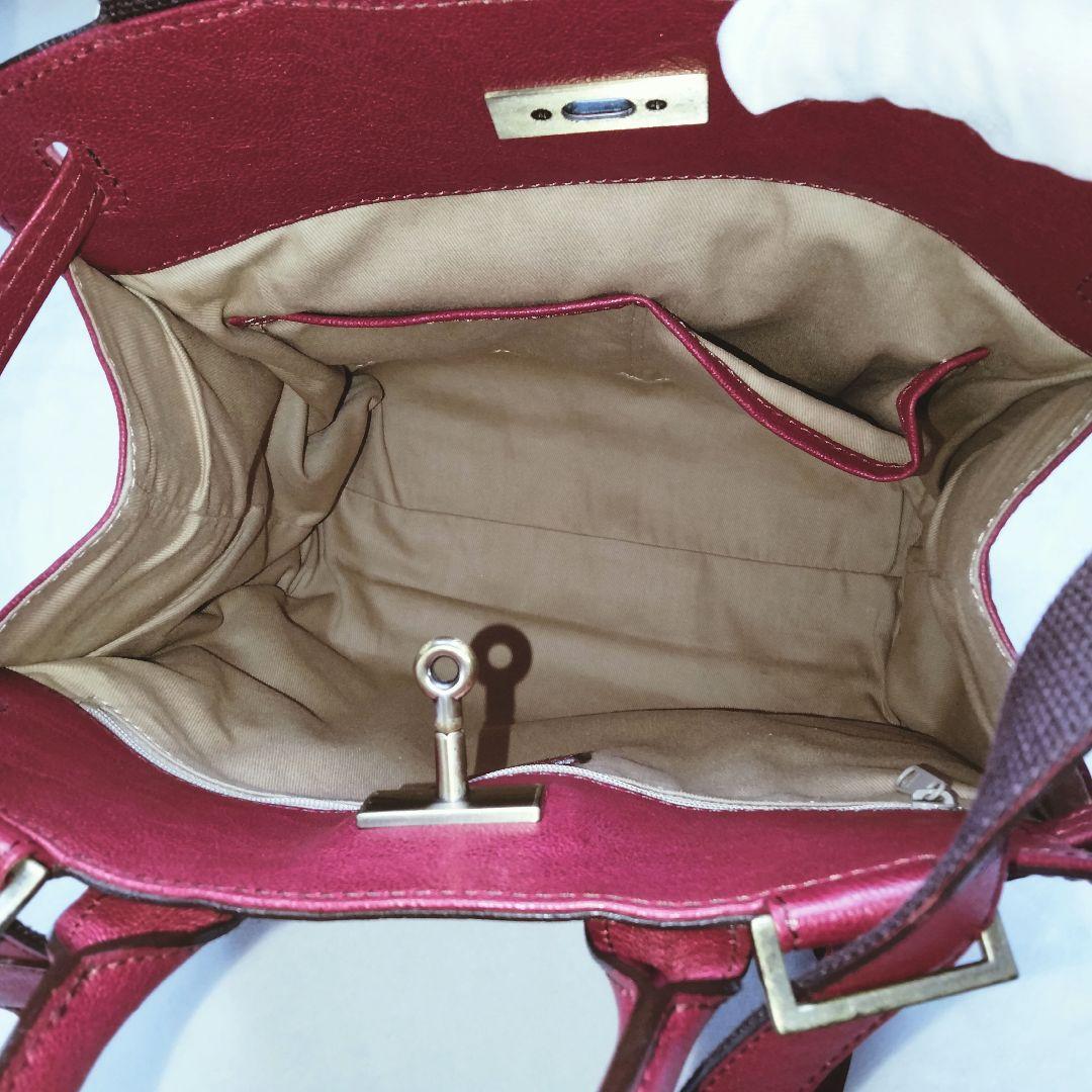 美品✨️ ダコタ オーリオ2 2WAY リュック ターンロック レザー 本革 赤