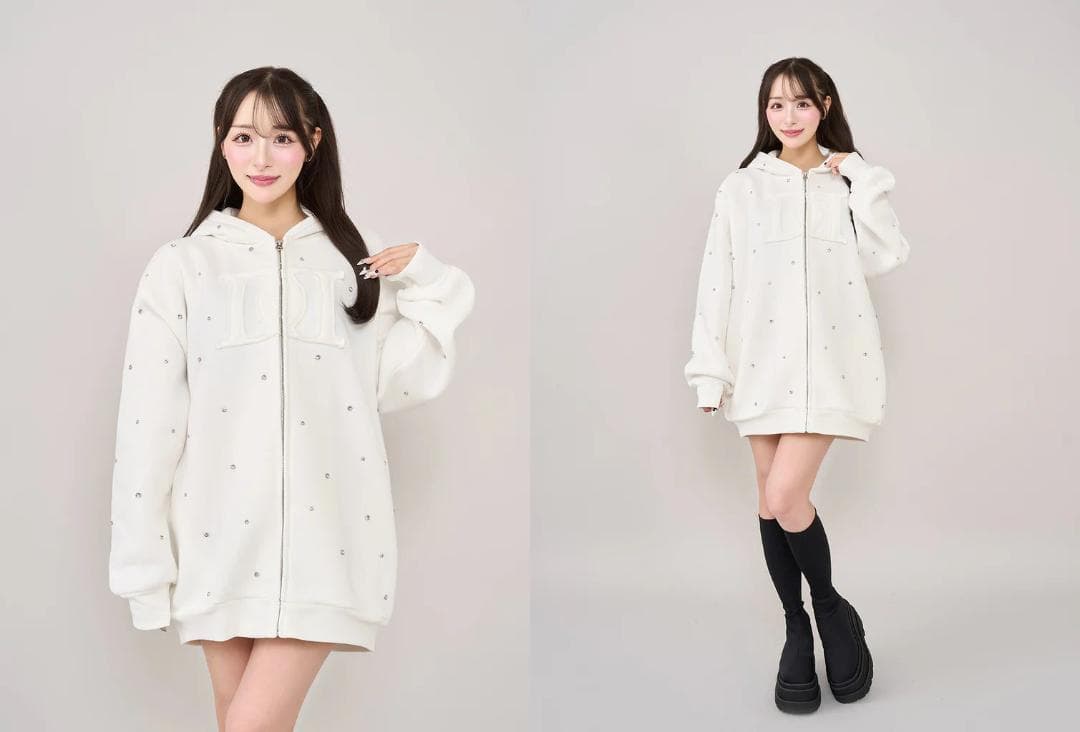 ダーリッチ darich DDロゴビジュージップパーカー グレー GRY