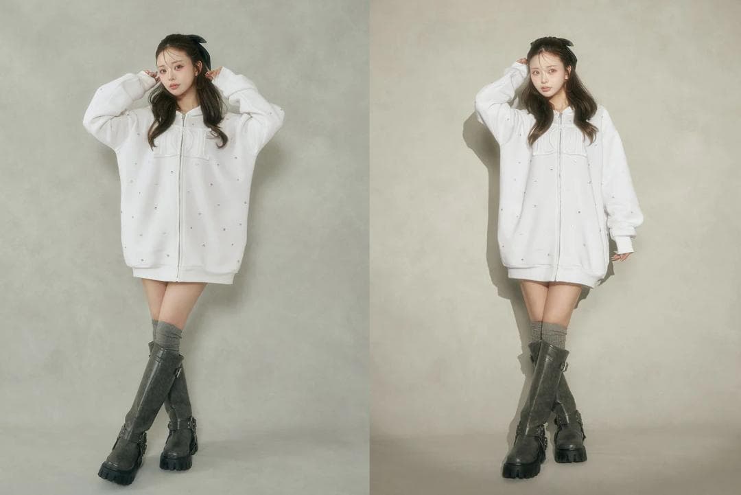 ダーリッチ darich DDロゴビジュージップパーカー グレー GRY