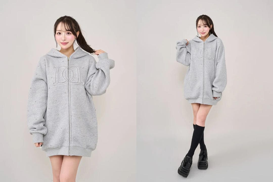 ダーリッチ darich DDロゴビジュージップパーカー グレー GRY