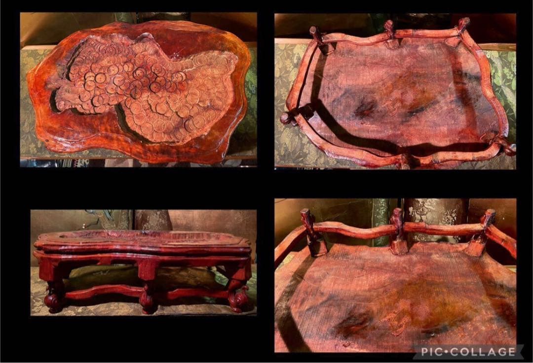 5602 老黒 霊璧石 横47(cm)24.34kg 唐渡石霊壁石骨董盆石