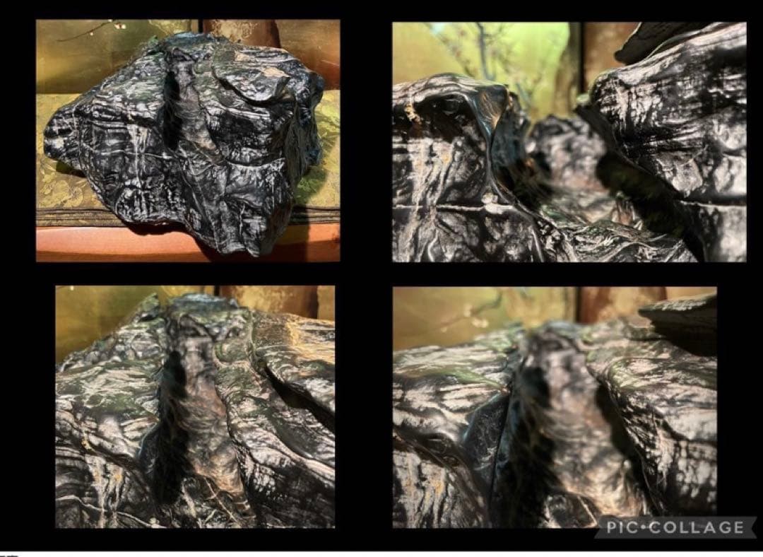 5602 老黒 霊璧石 横47(cm)24.34kg 唐渡石霊壁石骨董盆石