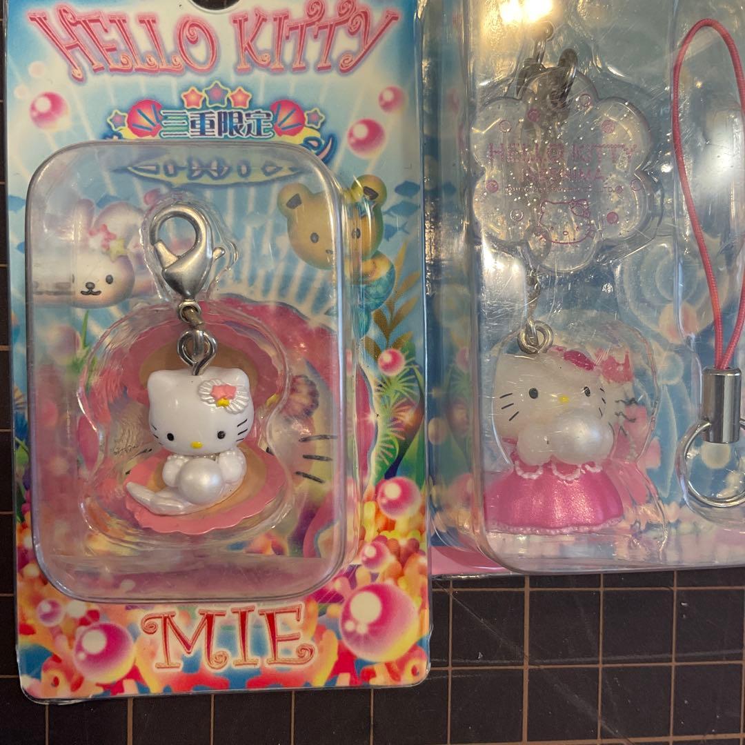 新品 キティ 根付 ストラップ 真珠・パール ご当地 キティ 三重