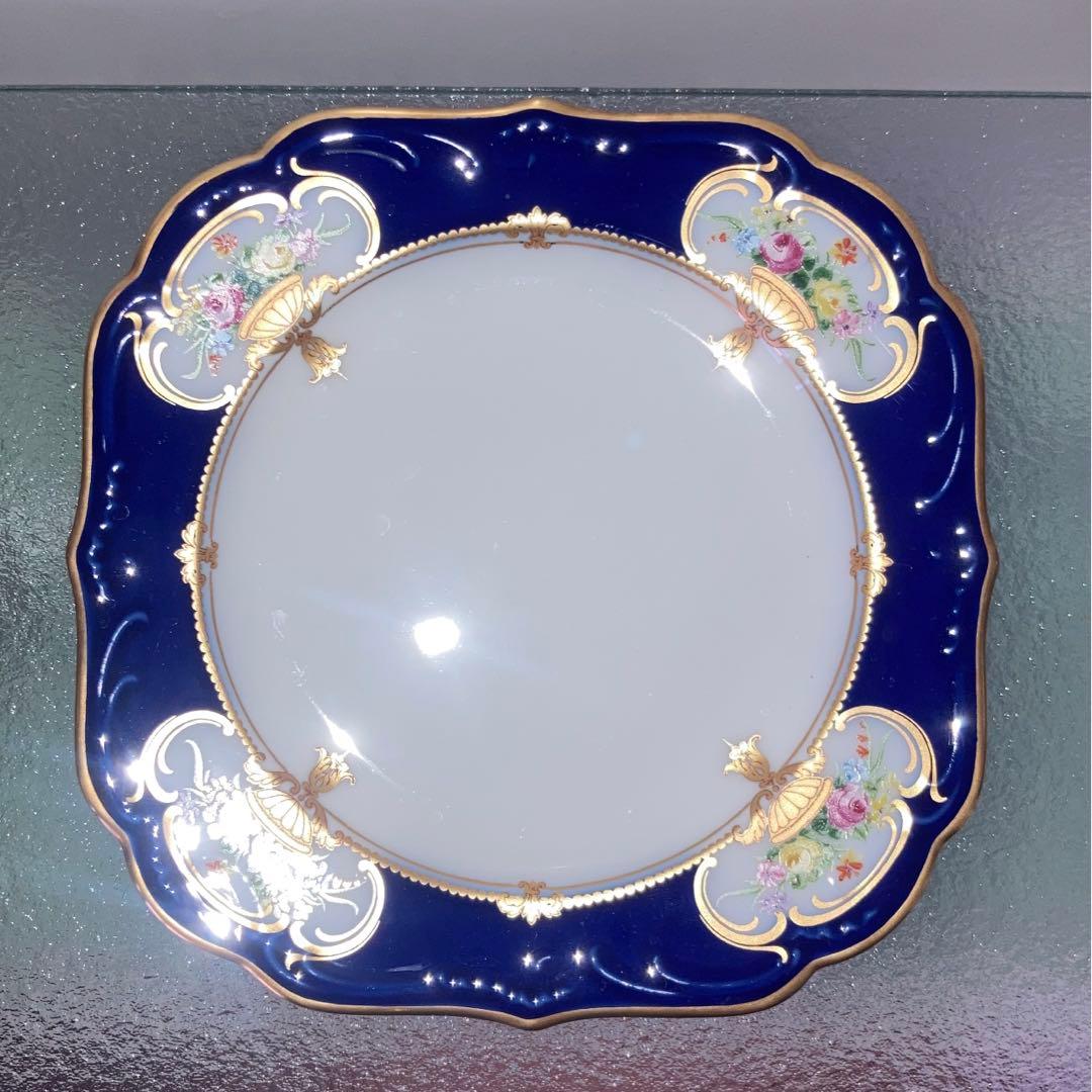 大倉陶園エンプレスローズ プレート6枚セット瑠璃