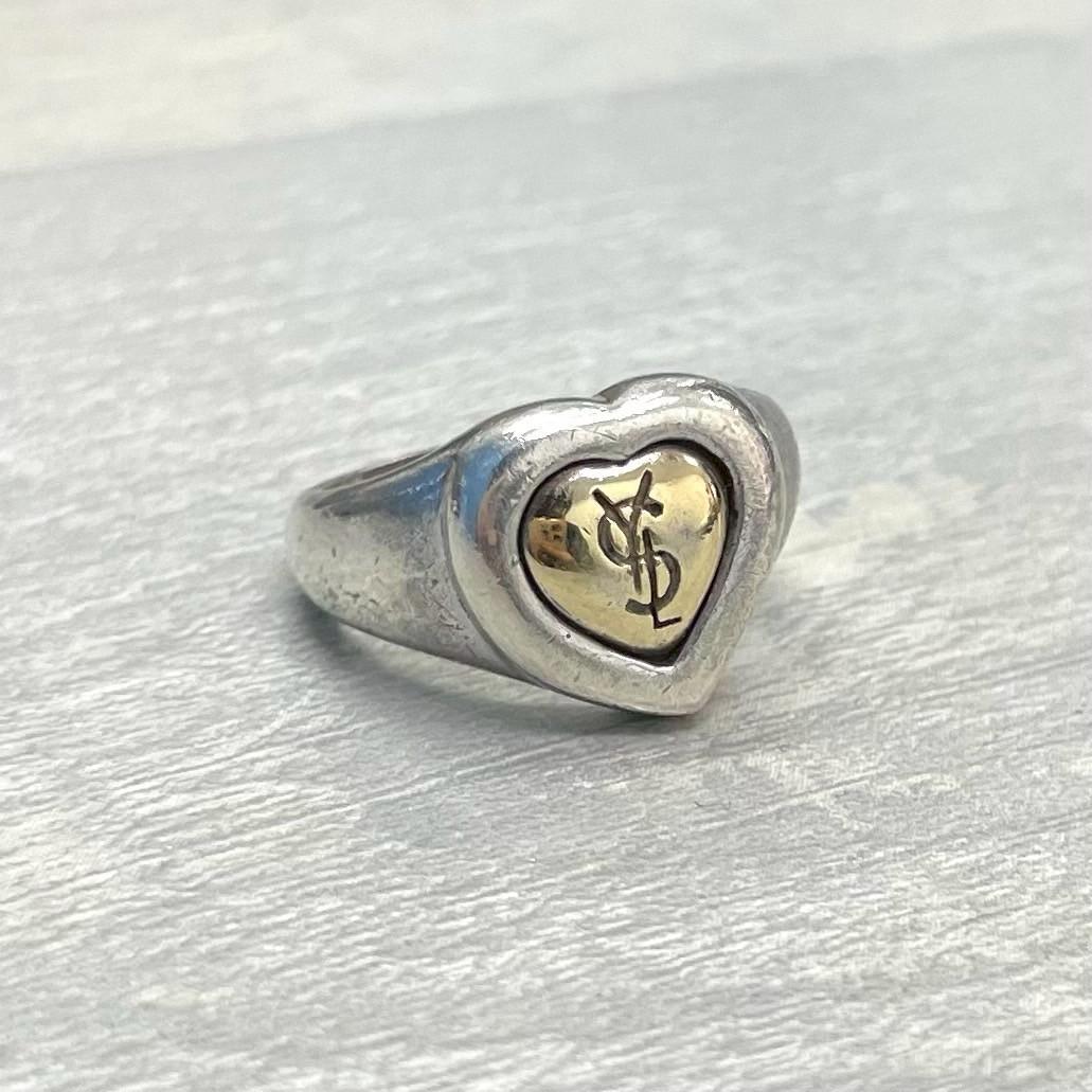 イヴサンローラン リング ハート シルバー 925 指輪 YSL ロゴ - メルカリ