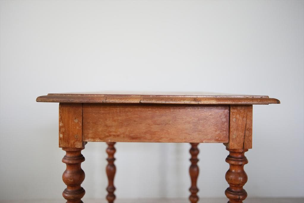 フランスアンティーク古木ダイニングテーブル/木製机/作業台/デスク(68