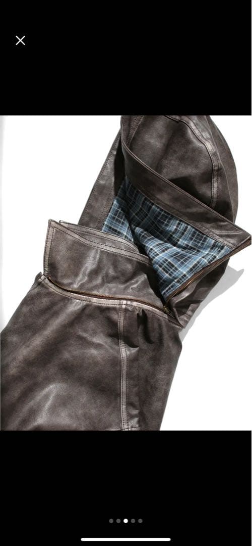 ANTIMID アンチミッド レザージャケット パーカーフード取