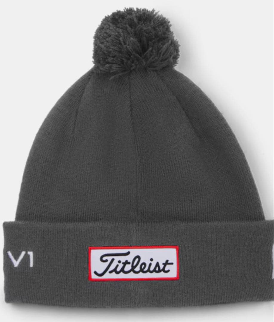 タイトリスト ゴルフ　ツアーポンポン ビーニー　新品　チャコール　ユニセックス