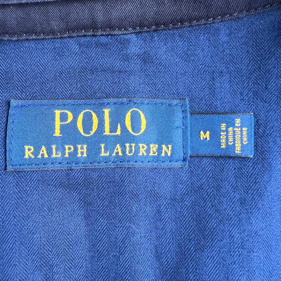 ポロラルフローレン　現行タグ　ステンカラーコート　ネイビー　綿×ナイロン　M