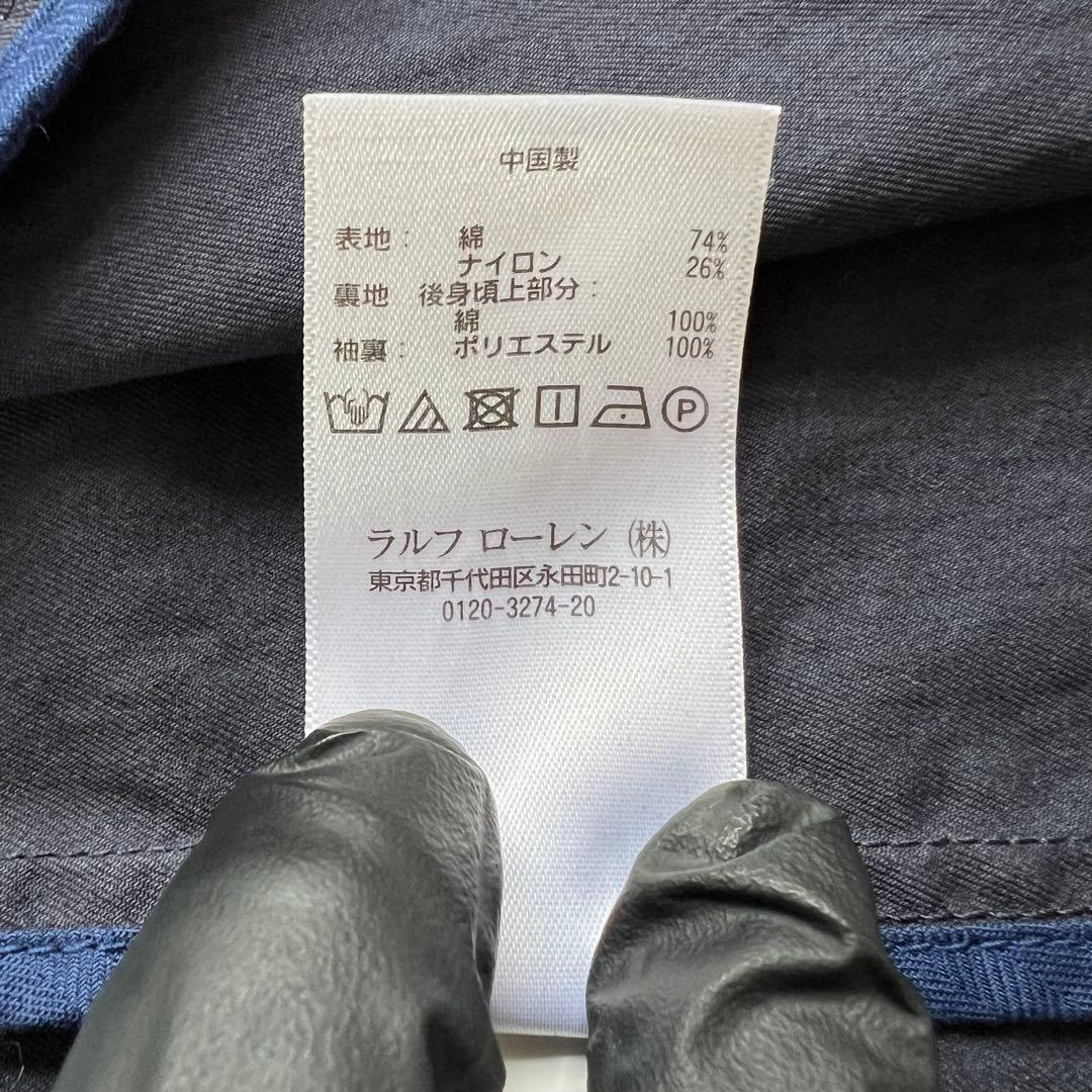 ポロラルフローレン　現行タグ　ステンカラーコート　ネイビー　綿×ナイロン　M