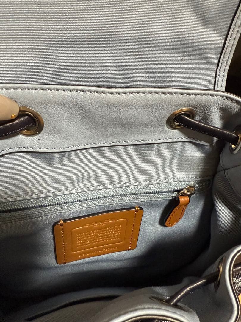 24時間以内発送　COACH デニムリュック ネイビー バックパック