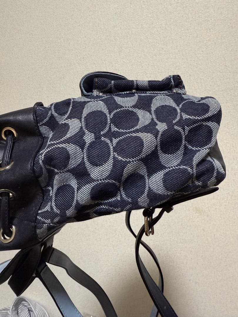 24時間以内発送　COACH デニムリュック ネイビー バックパック