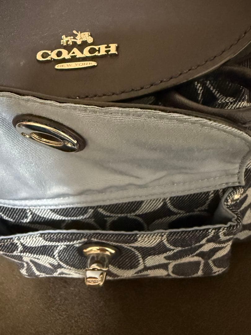24時間以内発送　COACH デニムリュック ネイビー バックパック