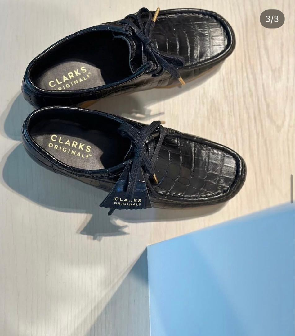 a＜Clarks＞ roku WALLABEE BLACK CROC