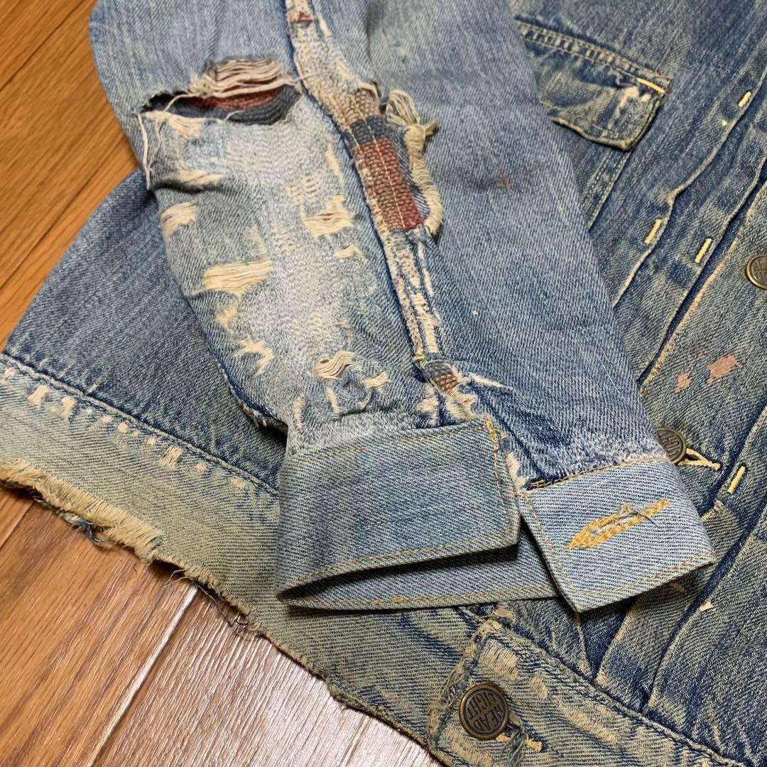 40.s HEADLIGHT セカンドタイプ　デニムジャケット　ビンテージ　ボロ