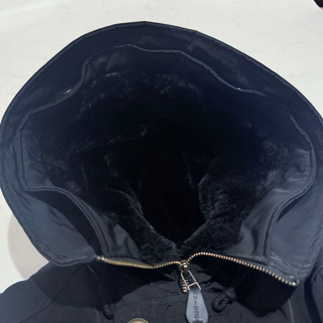 y2k 00s AVIREX モッズコート ボリュームファー 黒 平成ギャル