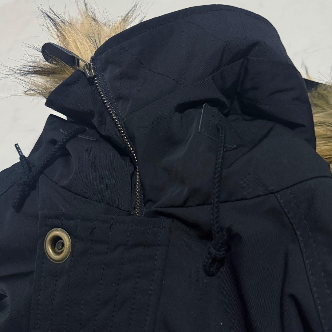 y2k 00s AVIREX モッズコート ボリュームファー 黒 平成ギャル