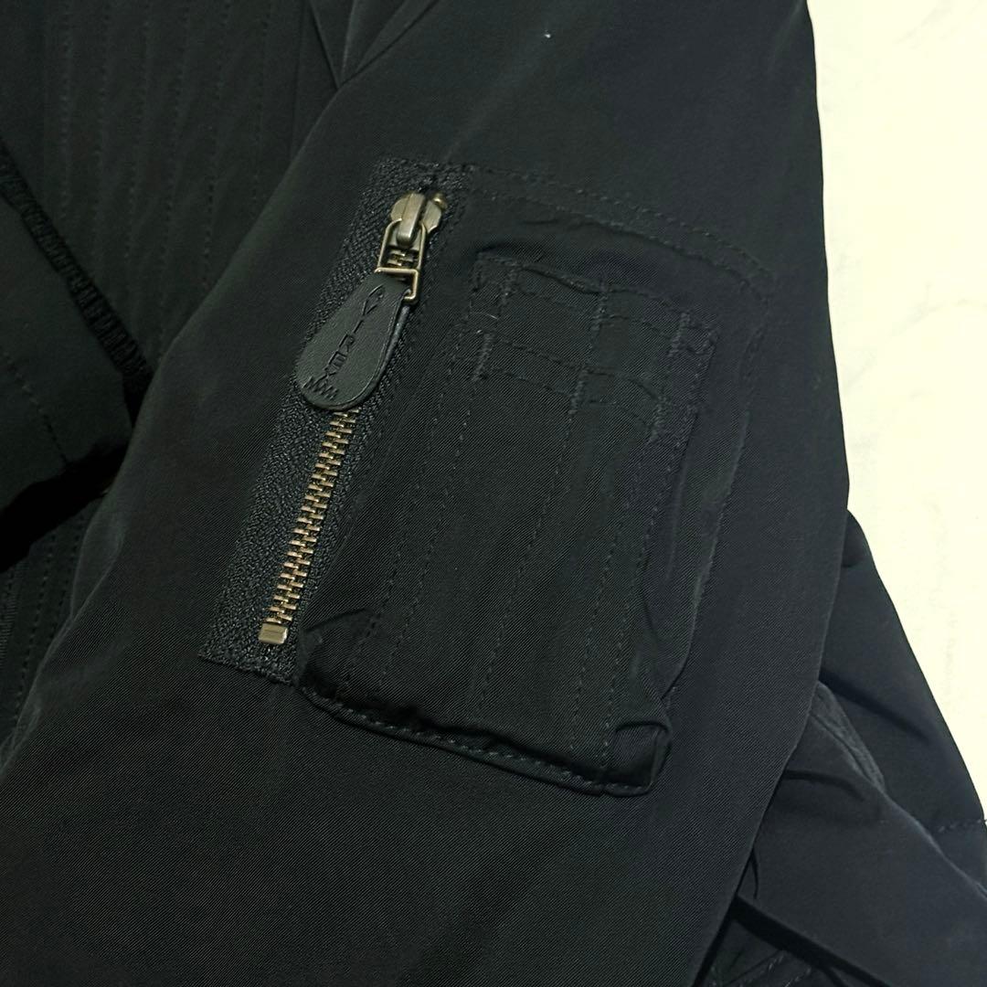 y2k 00s AVIREX モッズコート ボリュームファー 黒 平成ギャル