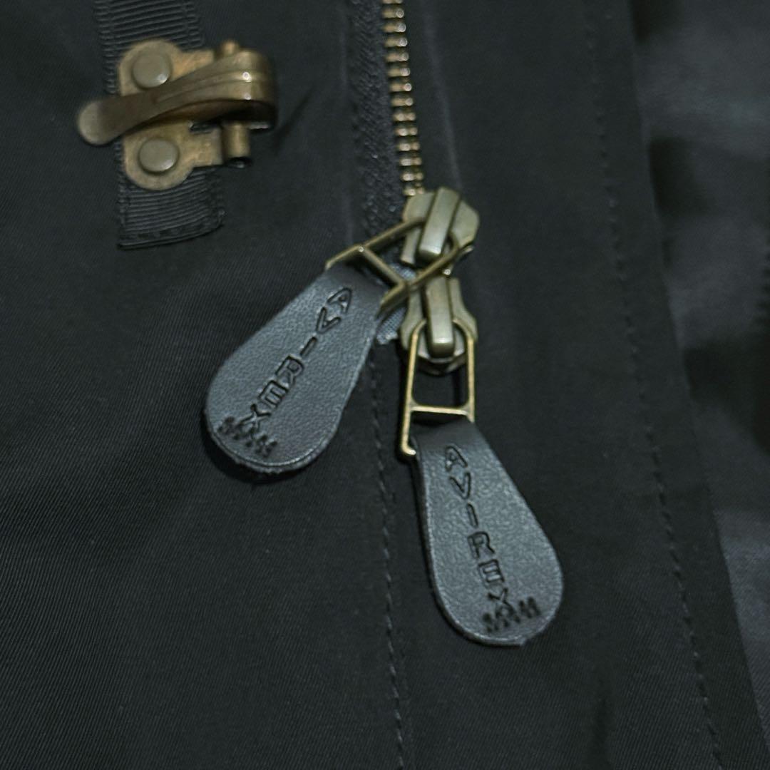 y2k 00s AVIREX モッズコート ボリュームファー 黒 平成ギャル