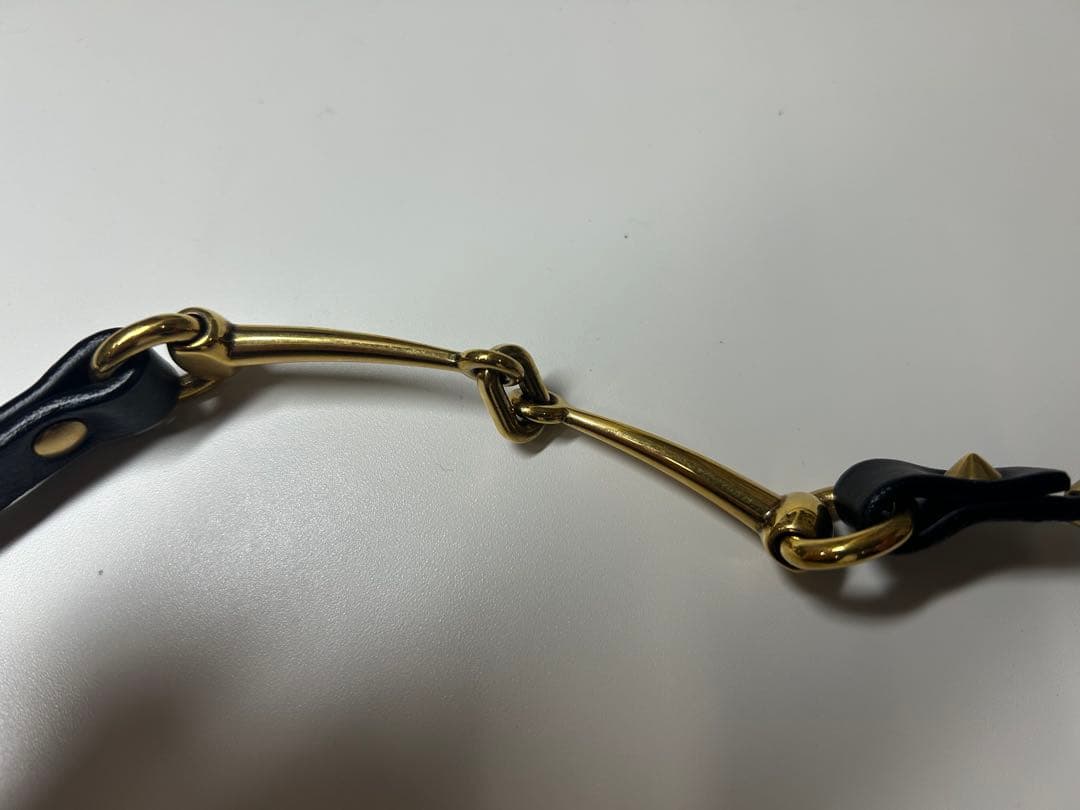 GUCCI グッチ ベルト ホースビット ブラック ゴールドバックル　Sサイズ