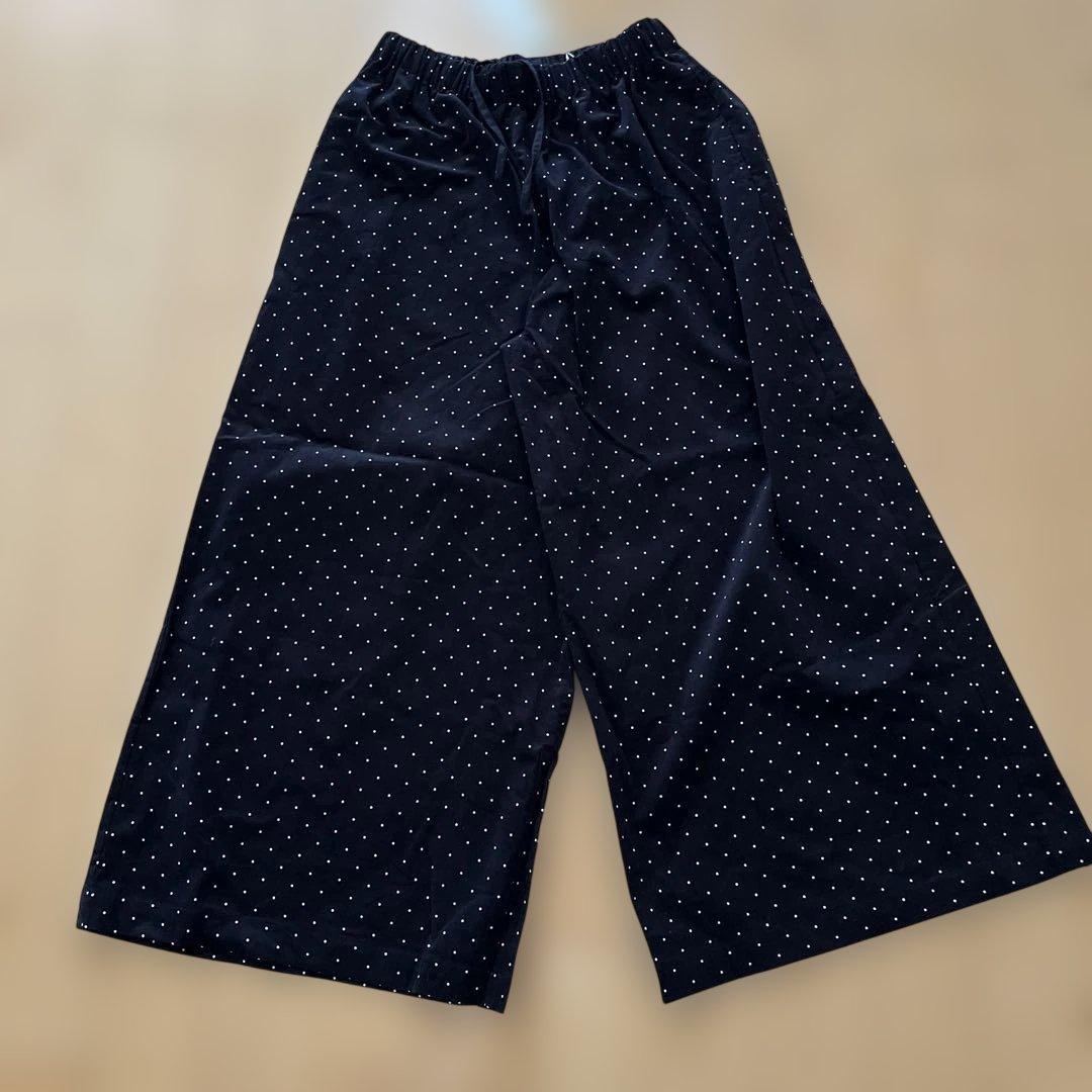 【新品タグ付】　かぐれ　ドットコーデュロイワイドパンツ